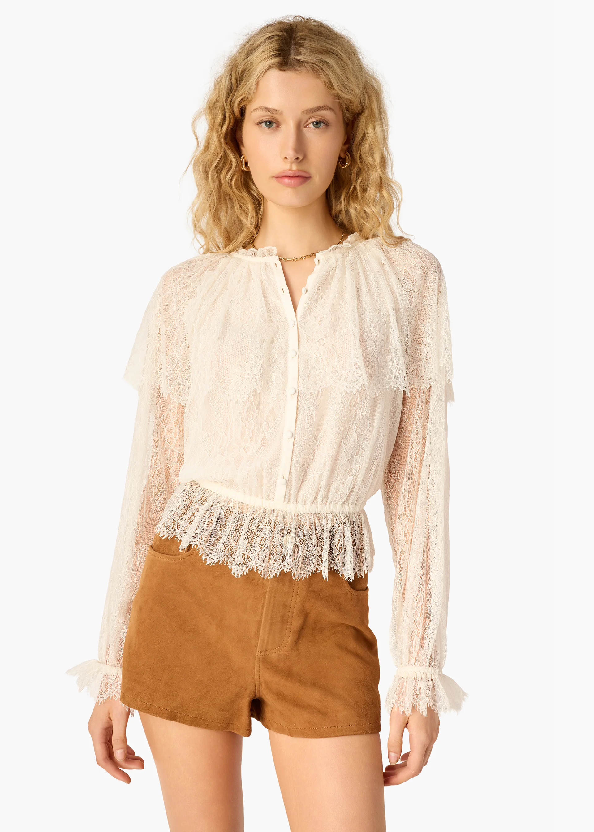 Vitoria Lace Blouse Macadamia - Image 3