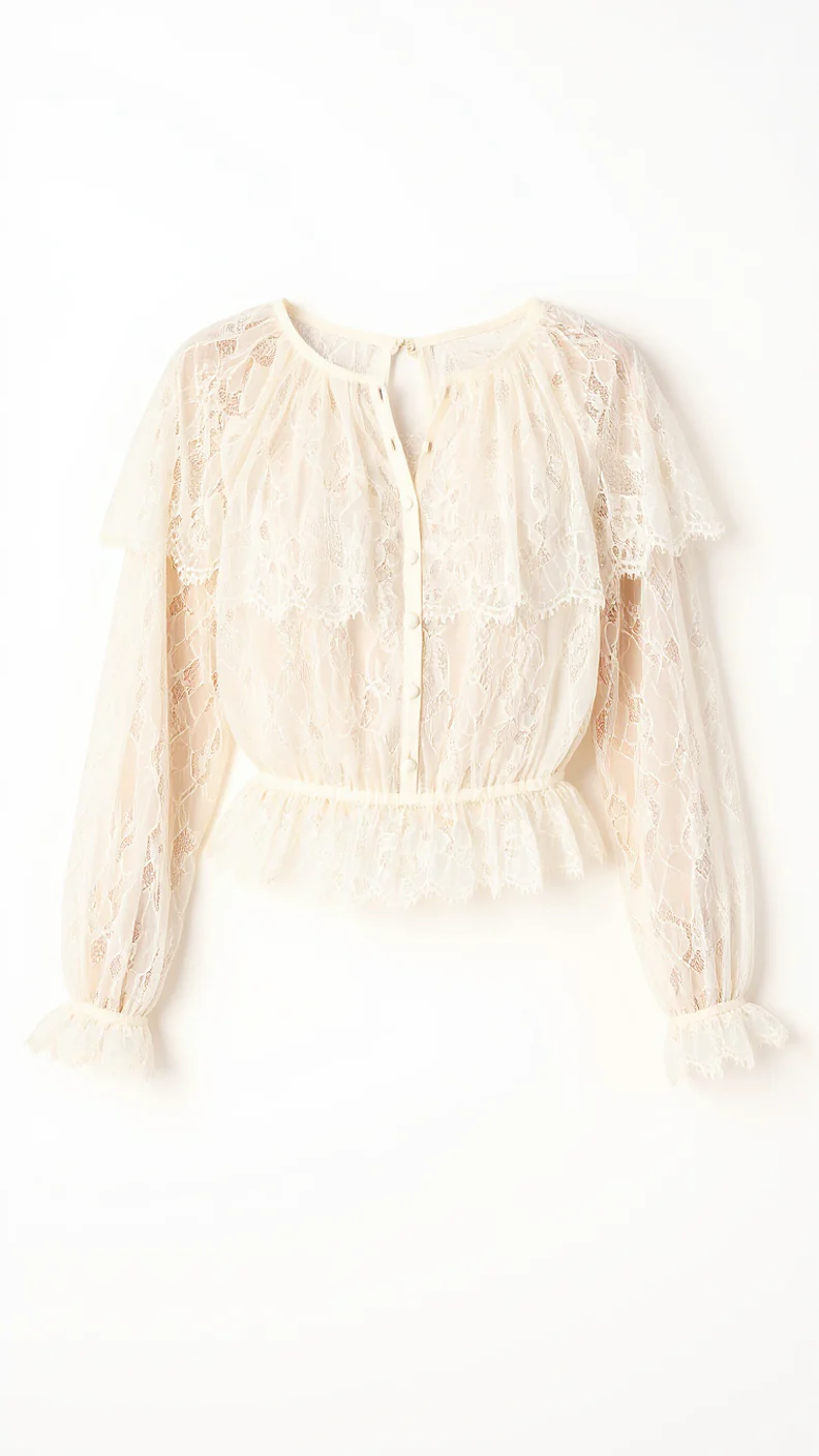 Vitoria Lace Blouse Macadamia - Image 6
