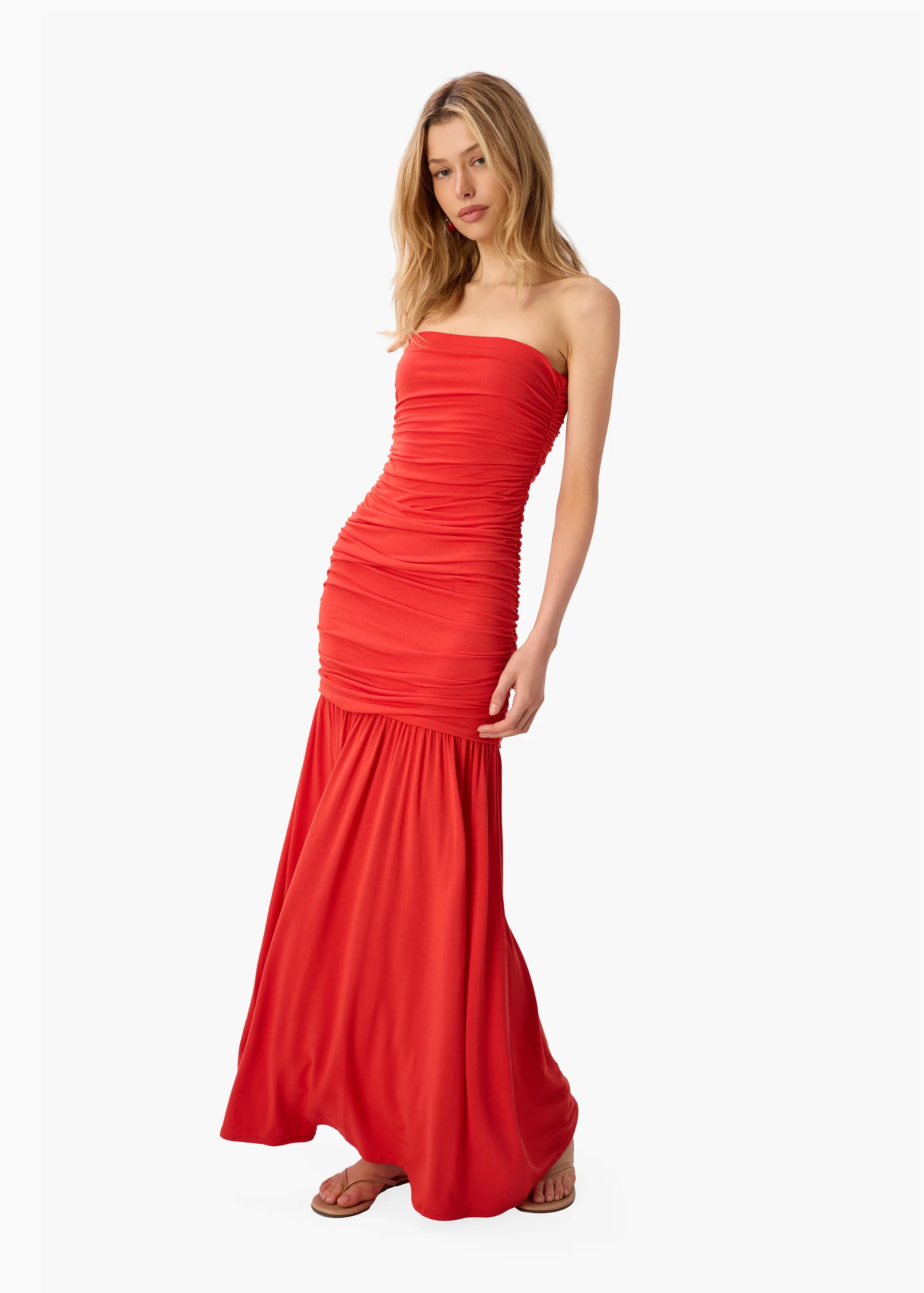 Waverly Strapless Dress Goji - Image 3